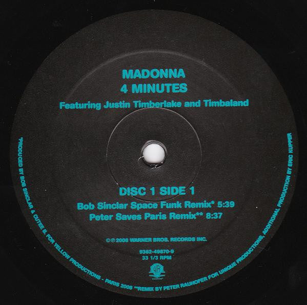 Madonna & Justin* : 4 Minutes (2x12")