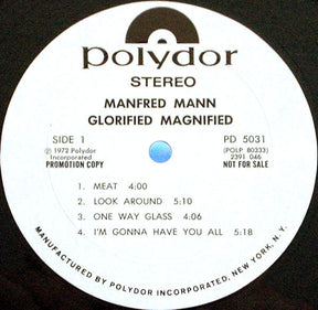 Manfred Mann's Earth Band : Glorified Magnified (LP, Album, Promo, Gat)