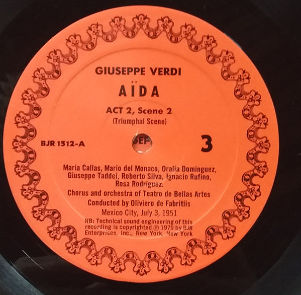 Maria Callas, Mario del Monaco, Oralia Dominguez, Giuseppe Taddei, Ignacio Ruffino, Rosa Dominguez, Roberto Silva (2) : Aida (3xLP)