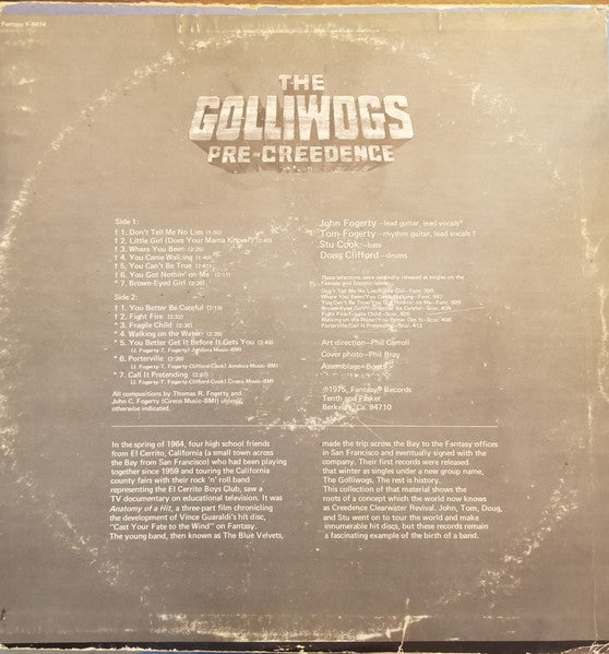 The Golliwogs : Pre-Creedence (LP, Comp, Bro)