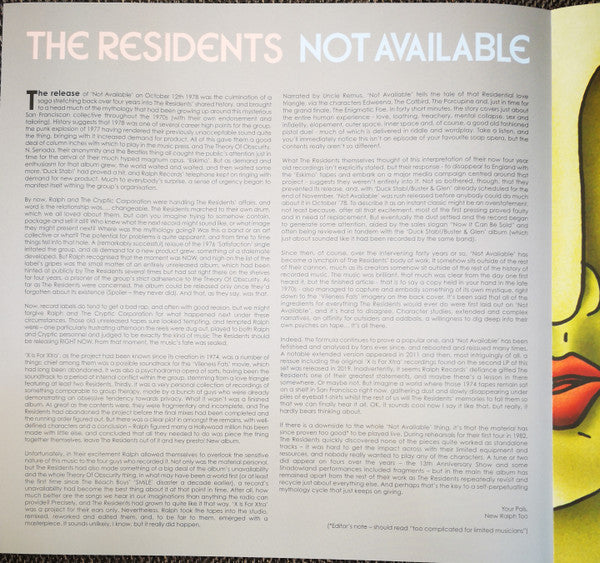 The Residents : Not Available (2xLP, Album, RE, RM)