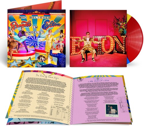 Elton John & Brandi Carlile - Who Believes In Angels? LP (Red, Yellow, & Blue Colored Vinyl, Lyric Book) (Preorder: Ships April 4, 2025)