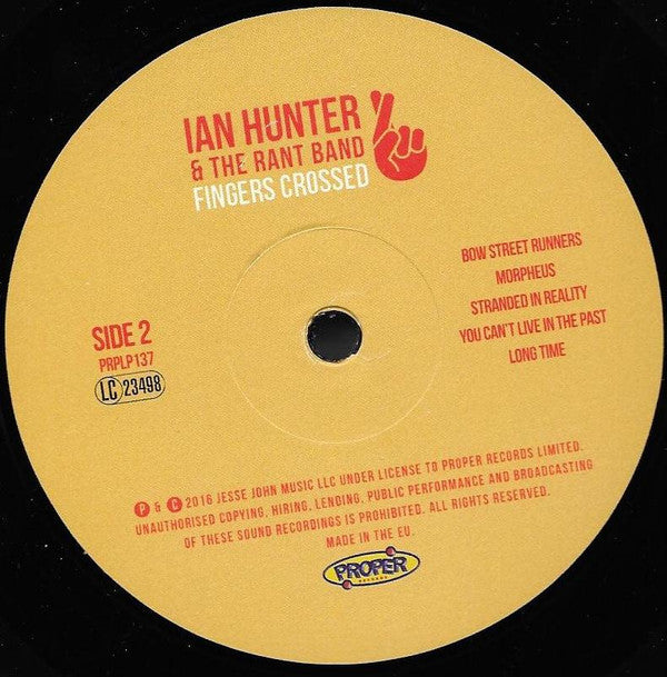 Ian Hunter & The Rant Band : Fingers Crossed (LP, Album, 180)