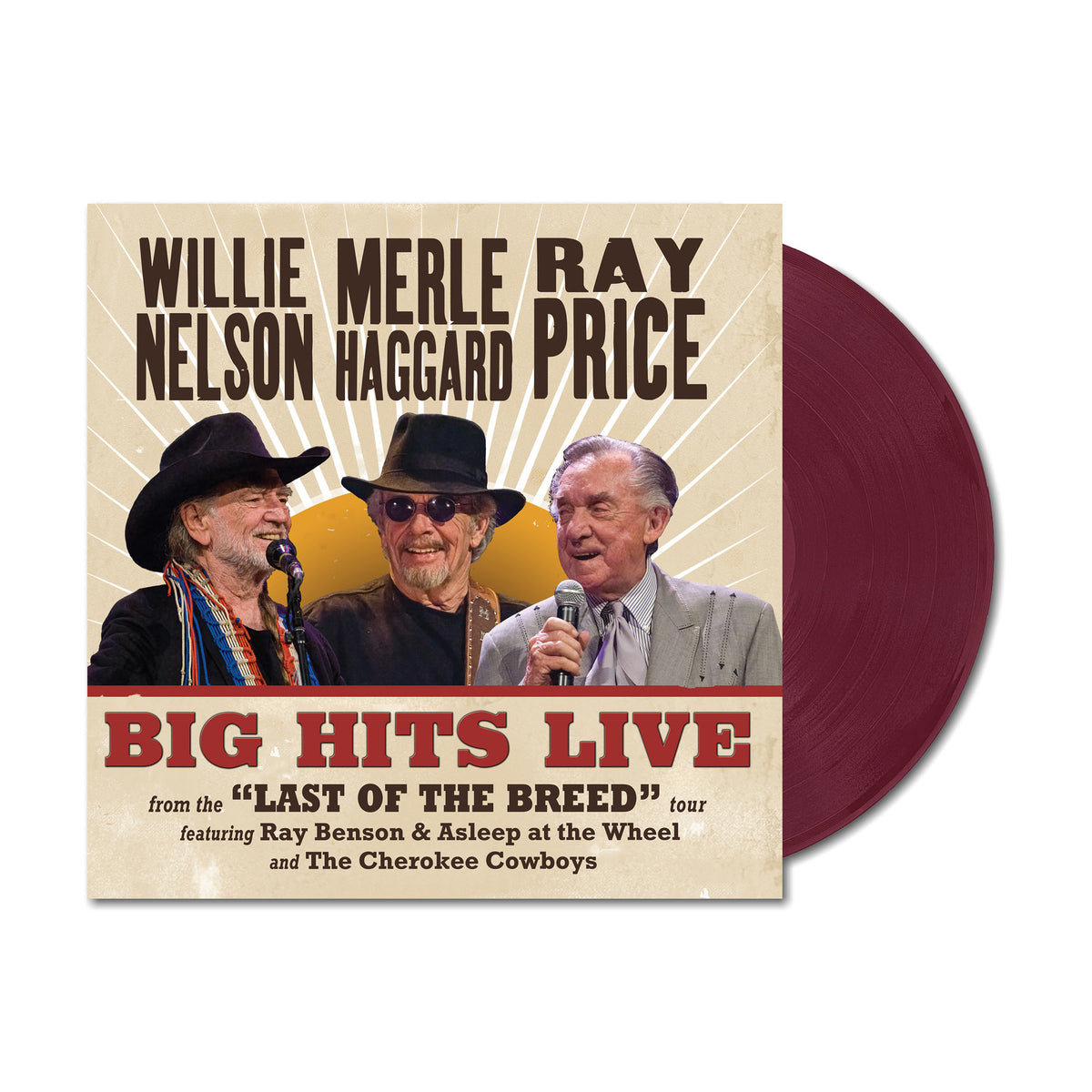 Wille Nelson, Merle Haggard, & Ray Price - Big Hits Live From The Last of the Breed Tour LP (Indie Exclusive) (Preorder: Ships May 2, 2025)