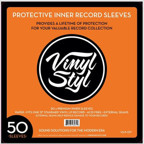 Vinyl Styl® 12 Inch Inner Record Sleeves - Square Corner - 50 Count (White)