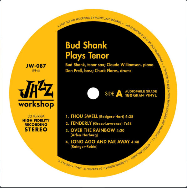 綺麗【180g重量盤LP】BUD SHANK バド・シャンク / PLAYS TENOR （JAZZ 