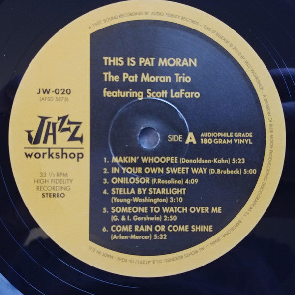 Pat Moran - This Is Pat Moran LP (180g, Remastered, Limited Edition of 500,  Jazz Workshop)